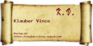 Klauber Vince névjegykártya