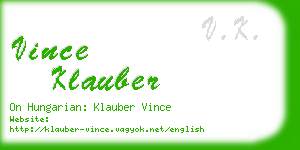 vince klauber business card